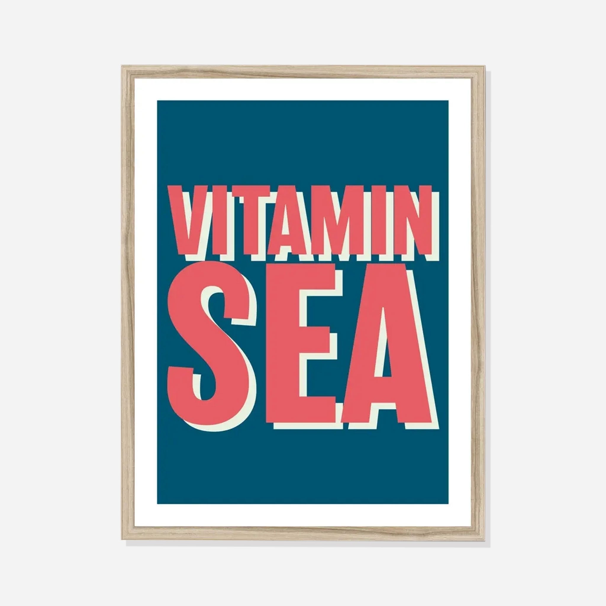 Vitamin Sea (Marine) Typography Art Print - Framed