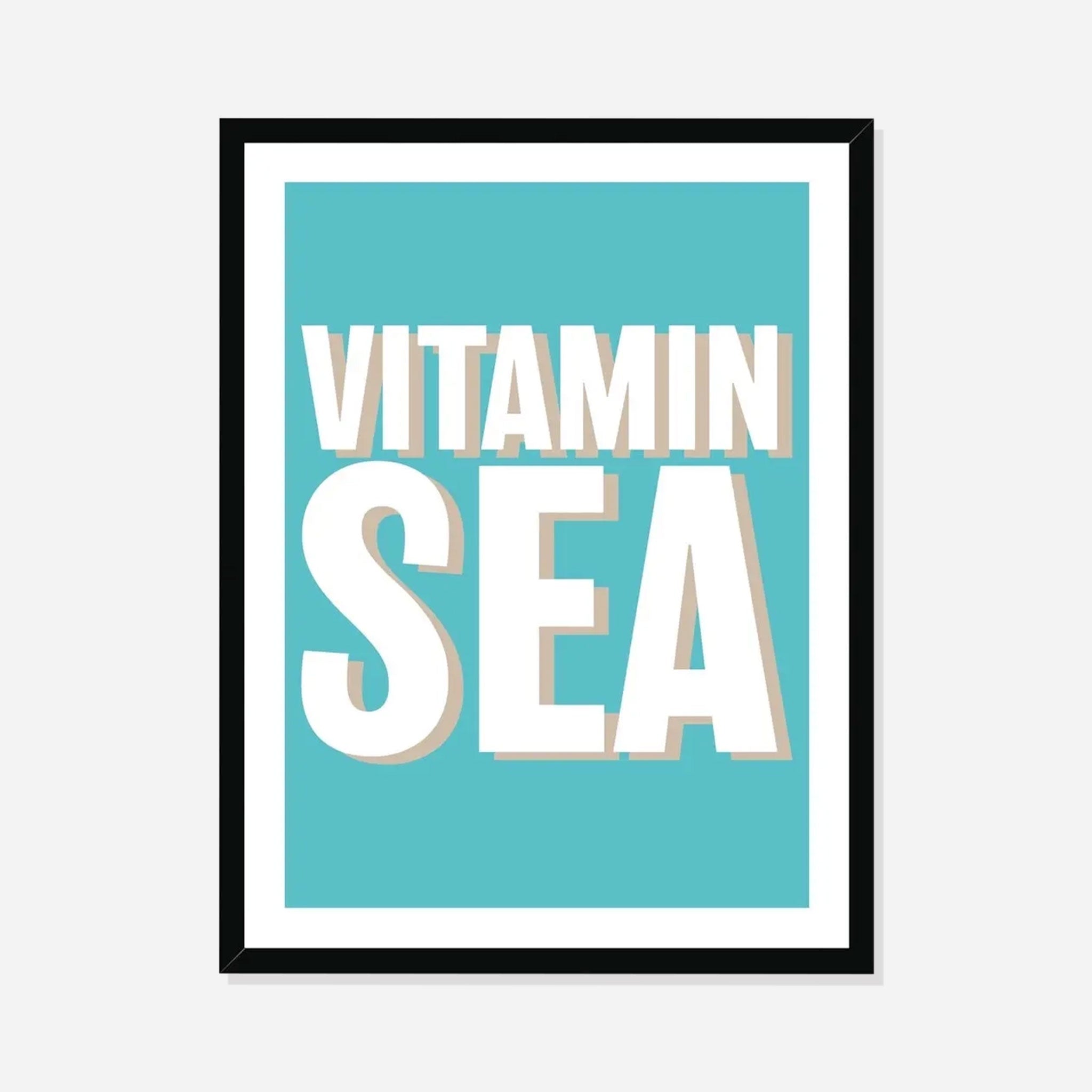 Vitamin Sea (Seagrass) Typography Art Print - Framed