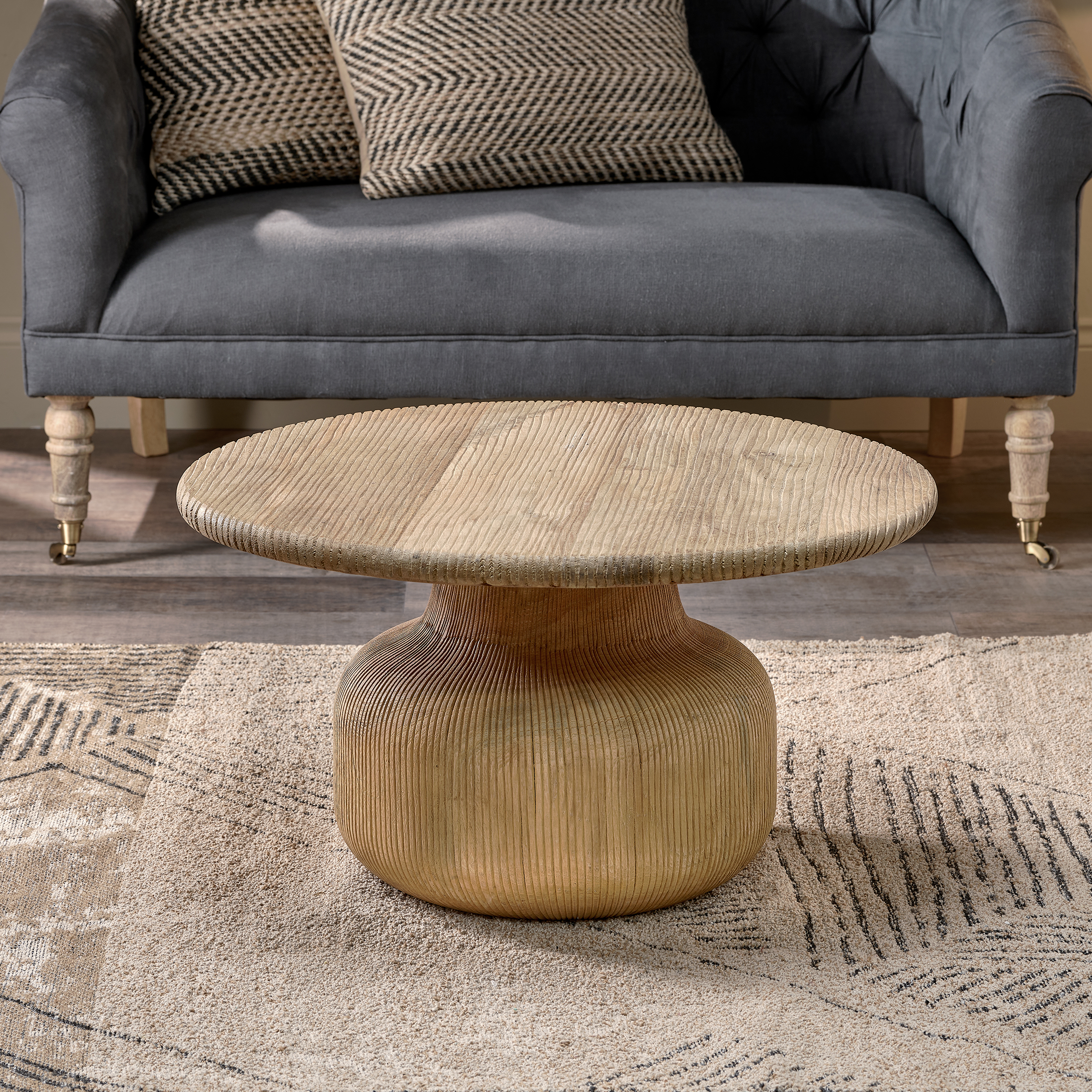 Pemalang Grooved Wood Coffee Table