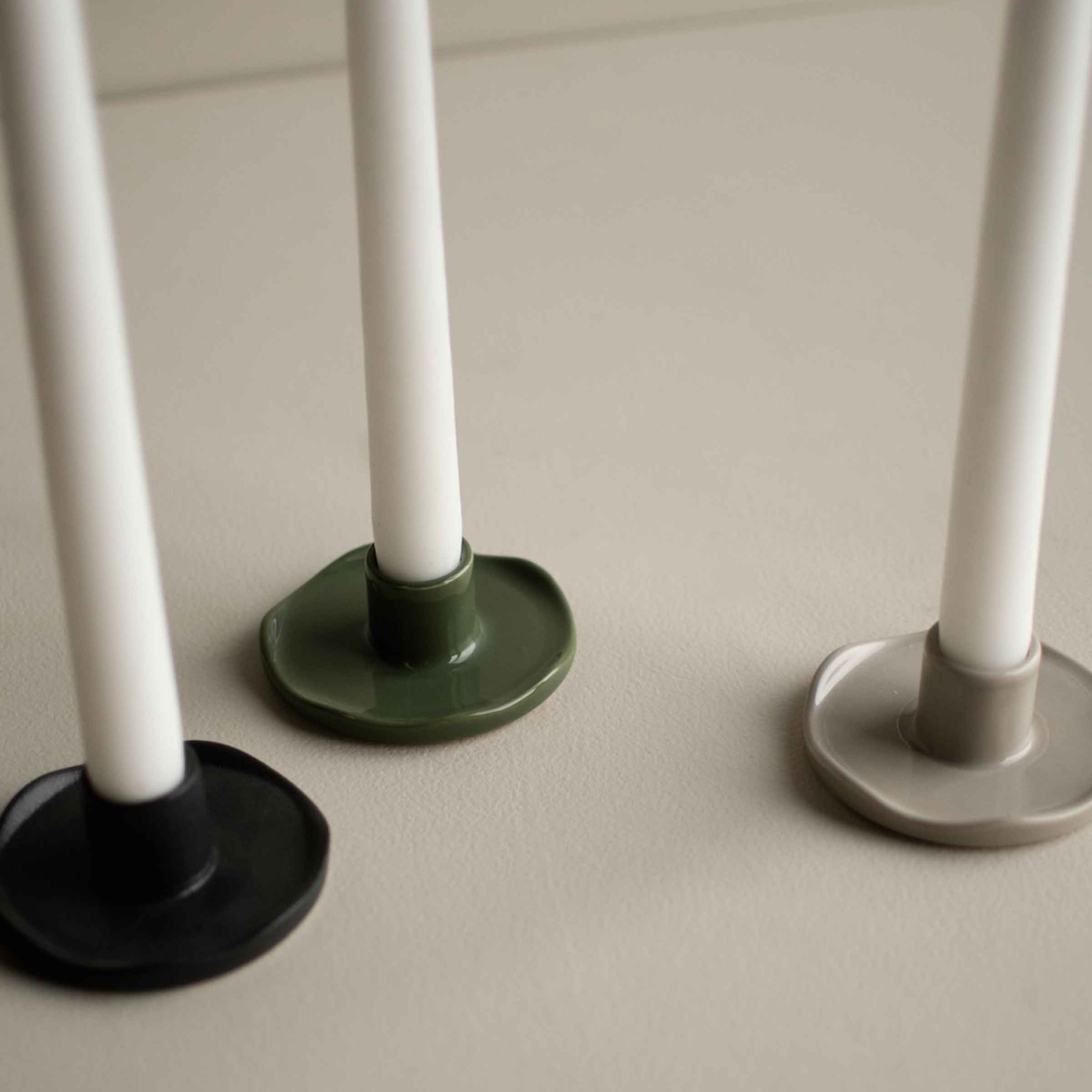 Wave Candle Holder | Shiny Green