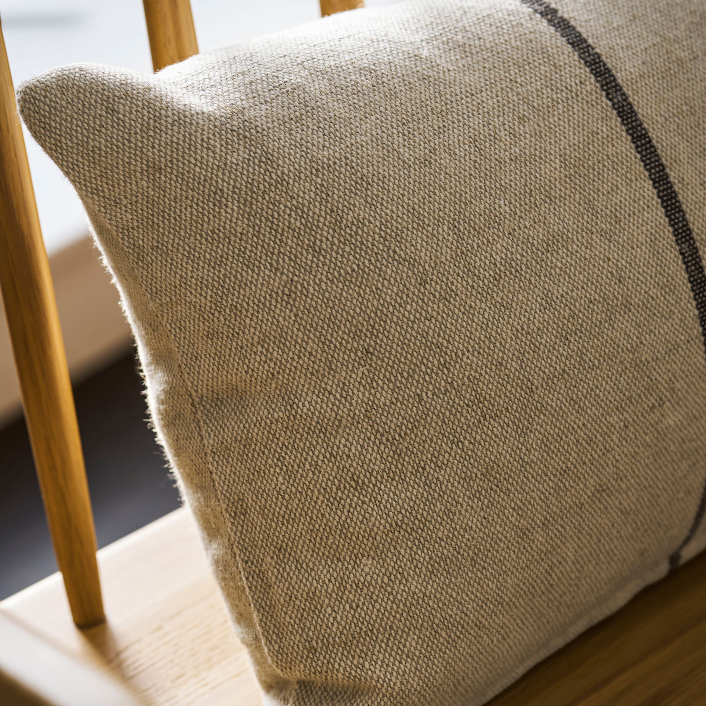 Windrush Stripe Cushion | Antique Brown | 30 x 80cm