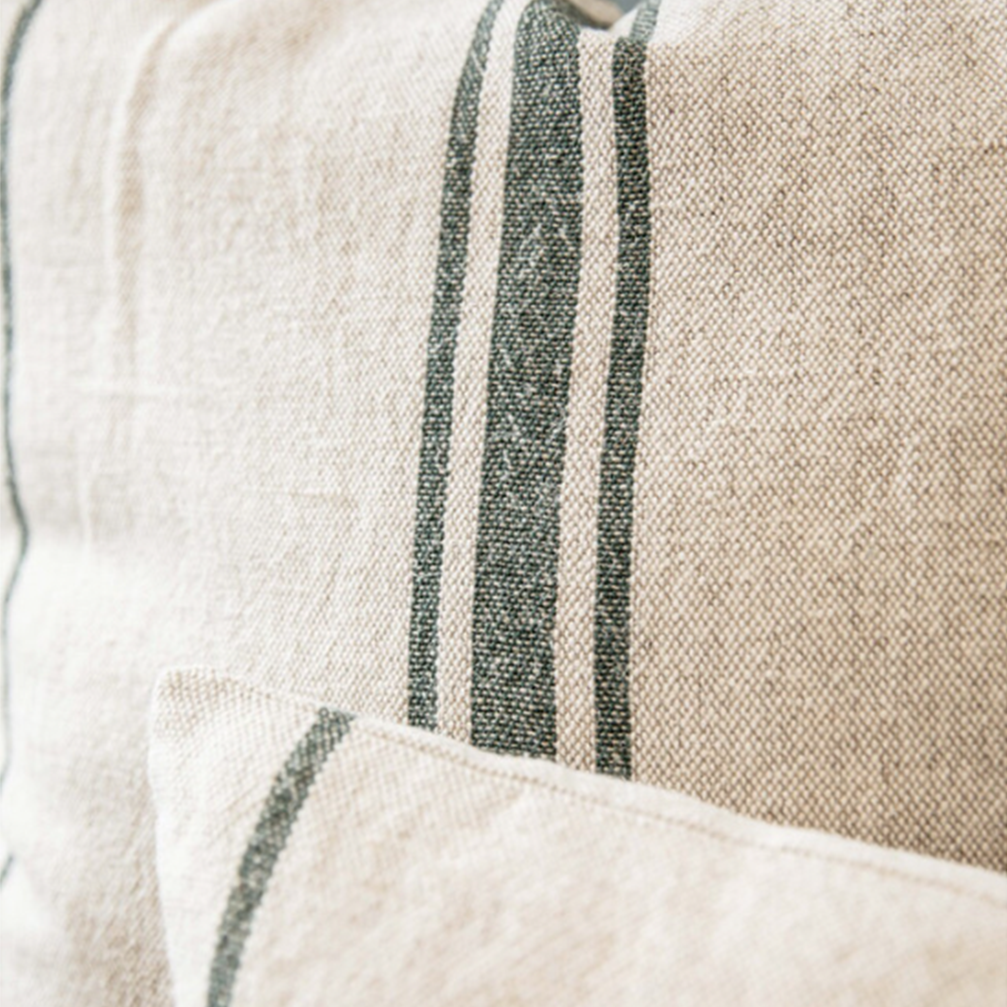 Windrush Stripe Cushion | Forest Green | 60 x 60