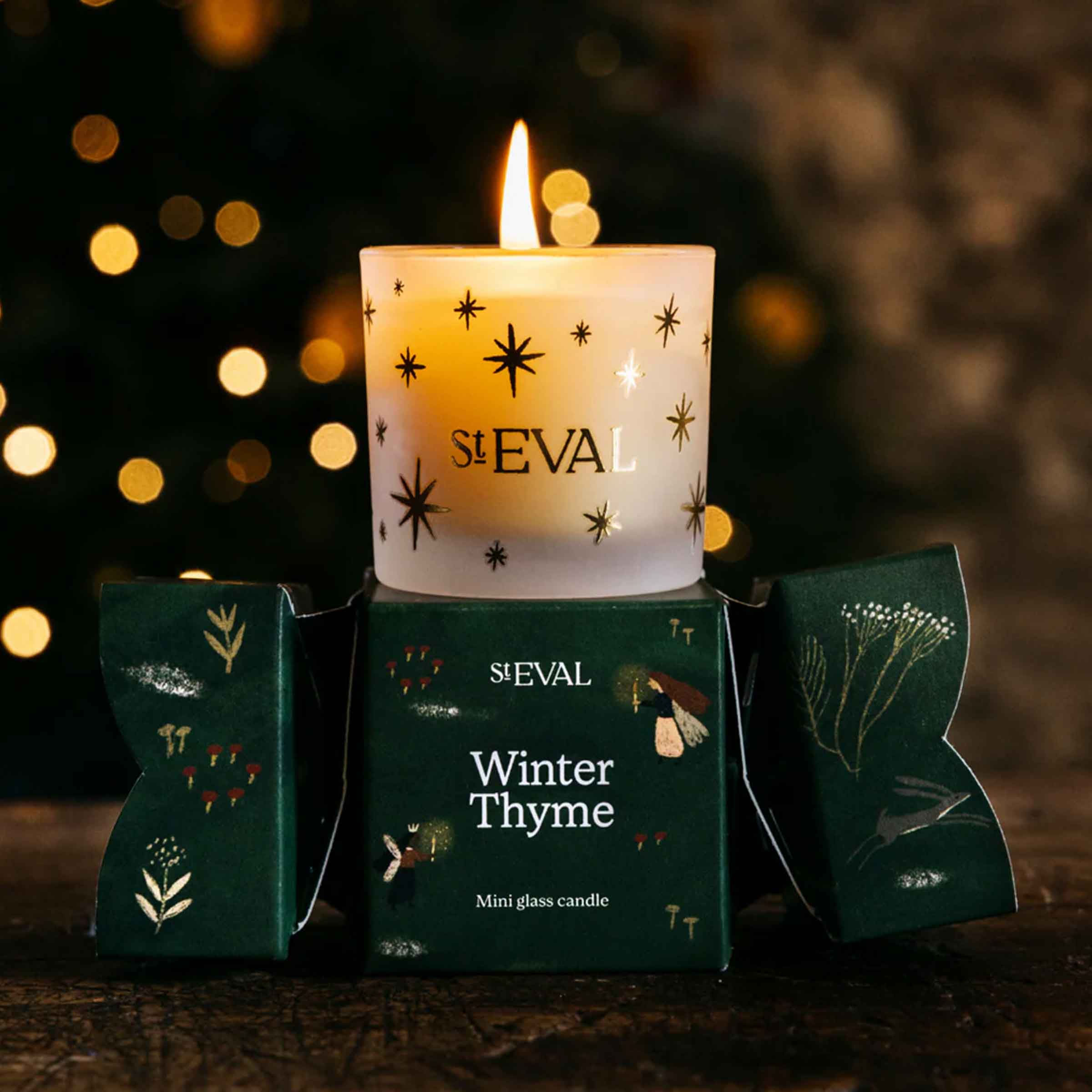 Winter Thyme Christmas Cracker – Mini Candle Gift with Festive Scent
