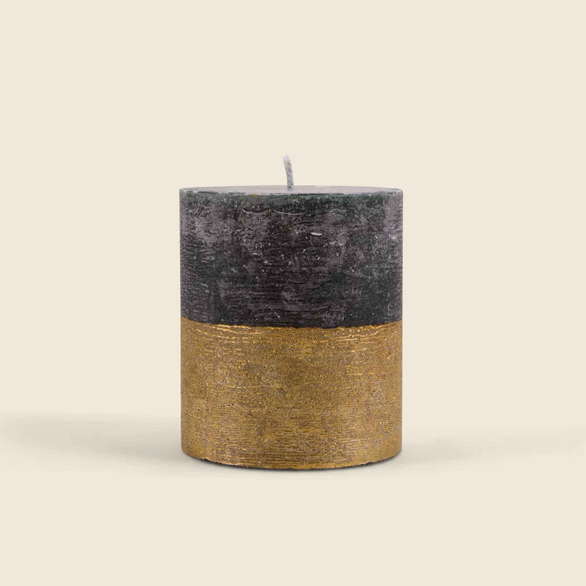 Winter Thyme Gold Half-Dipped Pillar Candle